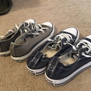 Two pairs of 6 1/2 converse shoes